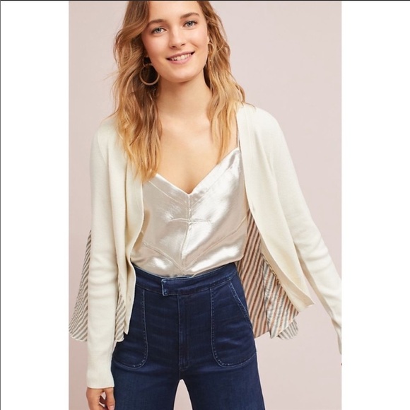 Anthropologie Moth- Mixed Media Cardigan Sweater - Picture 2 of 7